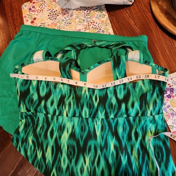 Denim & Co. Beach H-Back Tankini Top Shorts Sz 14 - Picture 9 of 13